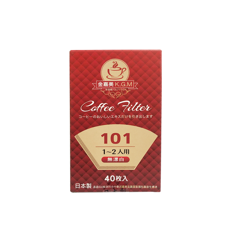 K.G.M金嘉美 咖啡濾紙-101（1-2人用）40枚入-無漂白