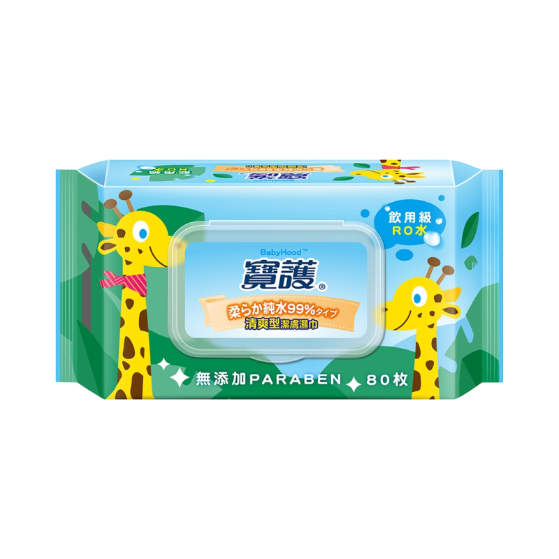 寶護加蓋濕紙巾-清爽型80抽