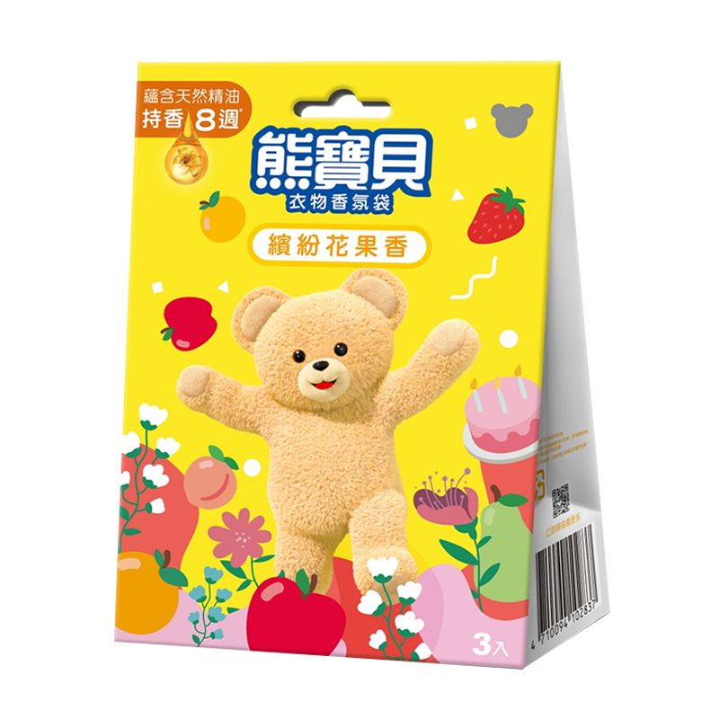 【熊寶貝】衣物香氛袋3入-繽紛花果