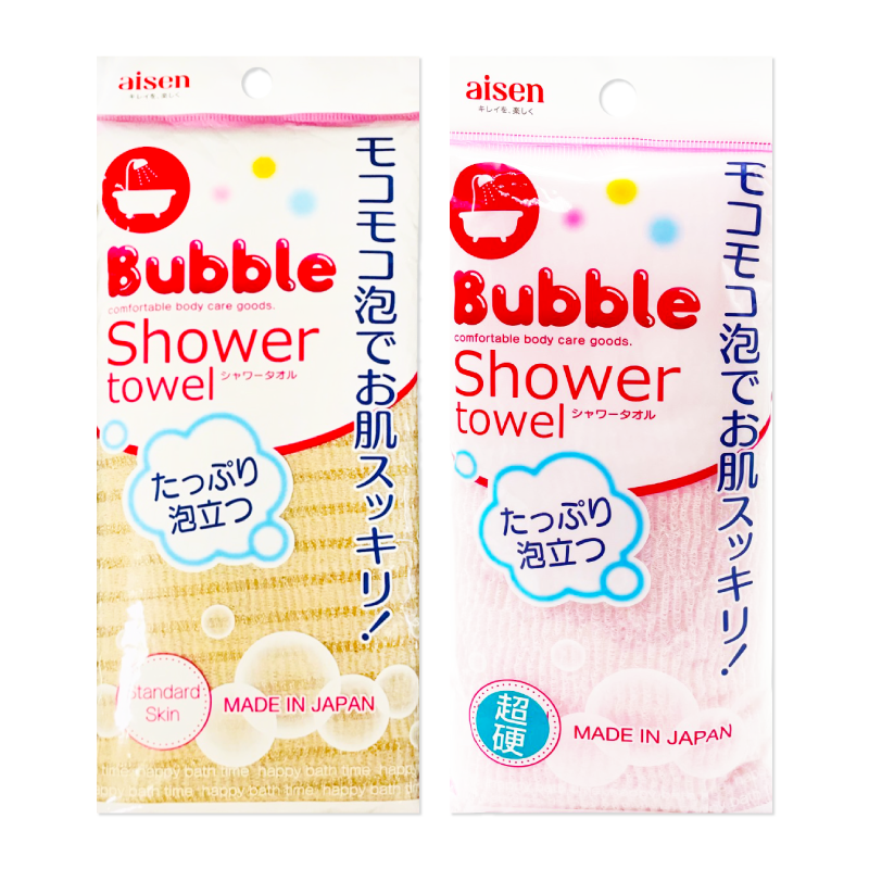 【AISEN】日本素色沐浴澡巾（一般/超硬）※顏色隨機出貨