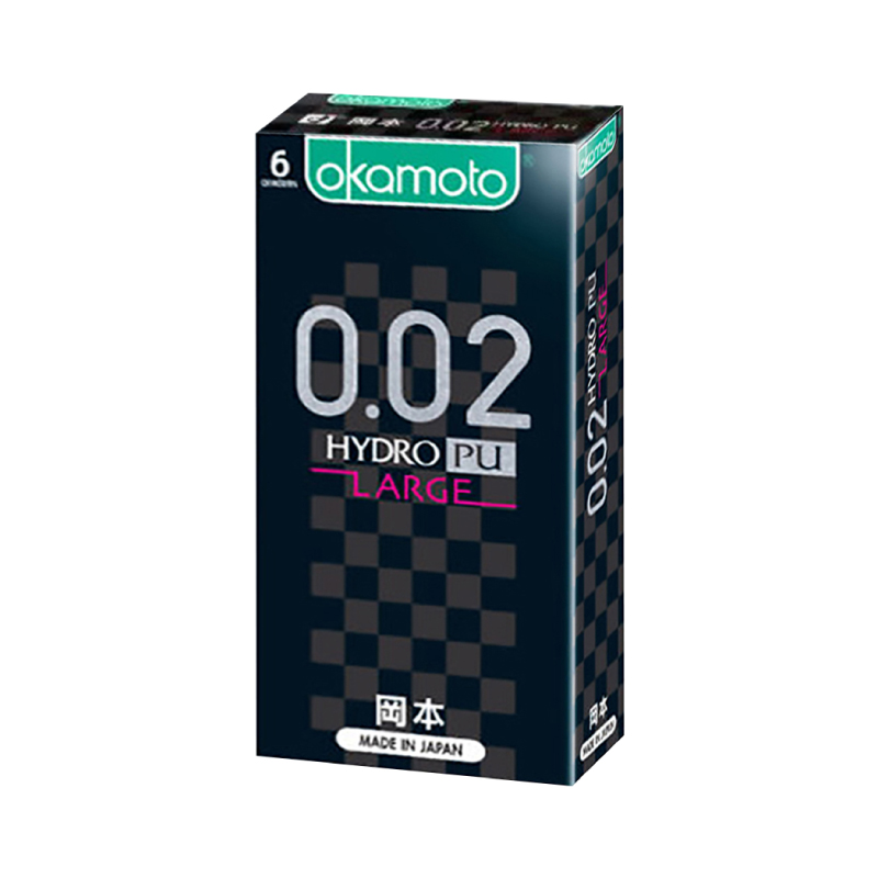 【okamoto 岡本】002 HYDRO水感勁薄保險套-加大碼（6入）