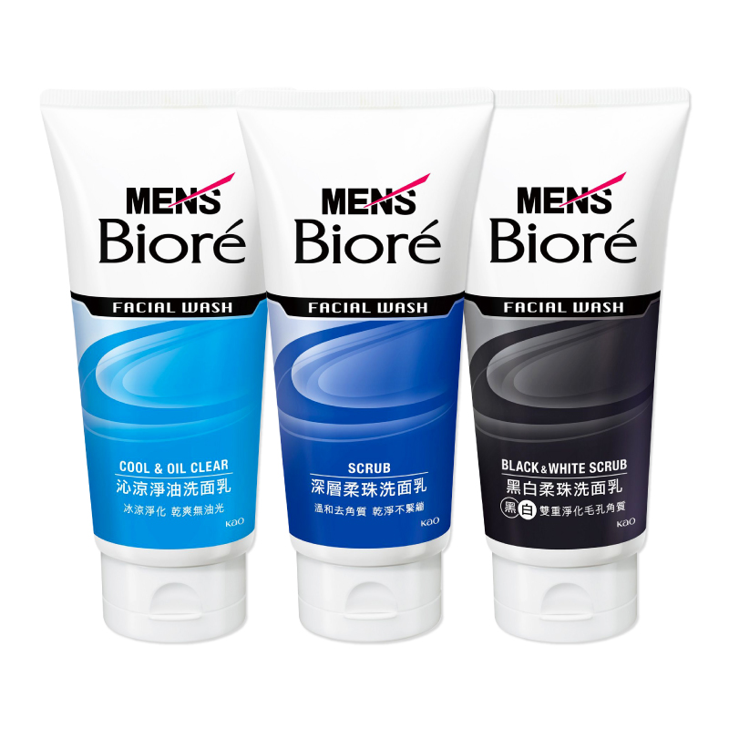 【MEN's Biore】男性專用洗面乳100g-（沁涼淨油/深層柔珠/黑白柔珠）
